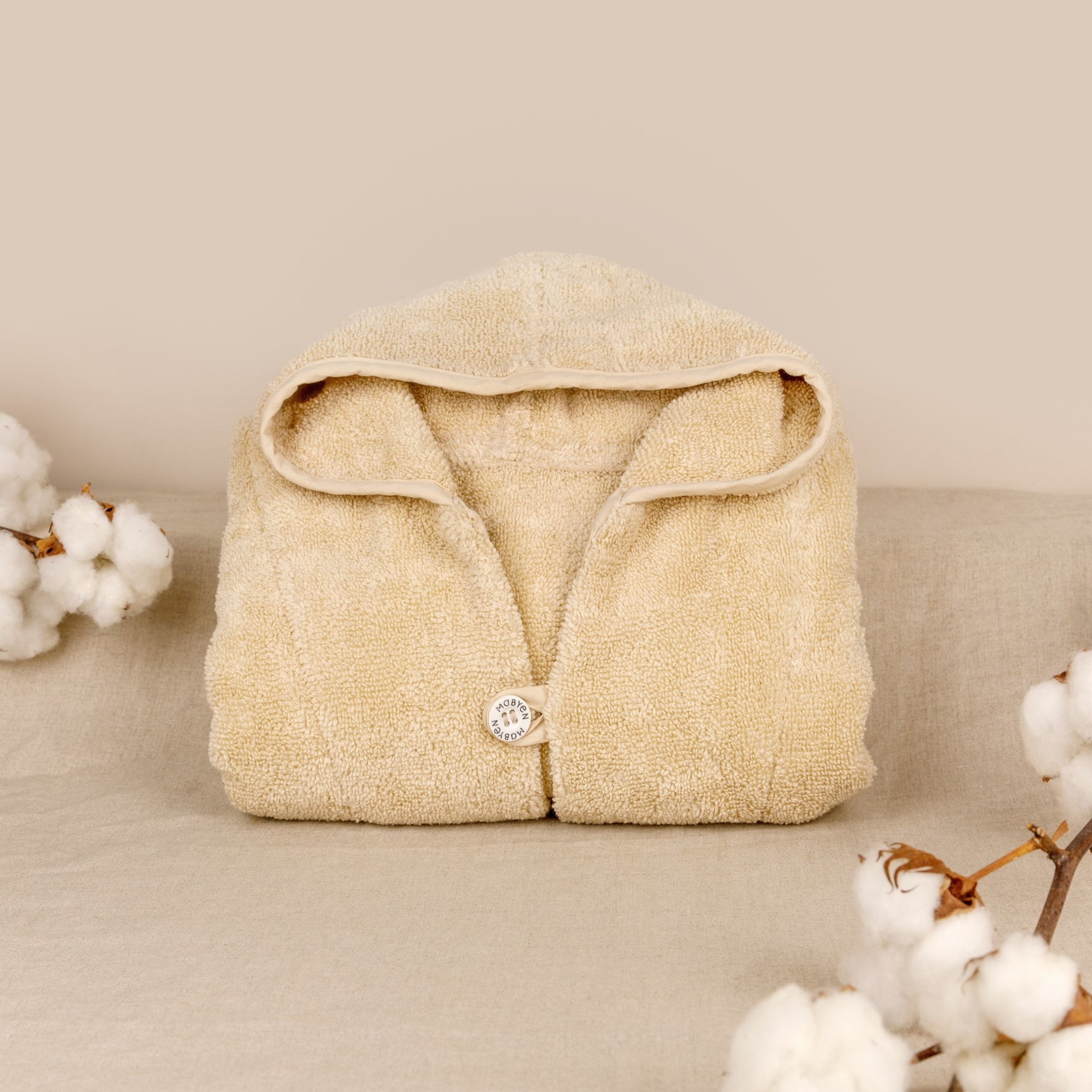 Baby Poncho Bio-Baumwolle beige