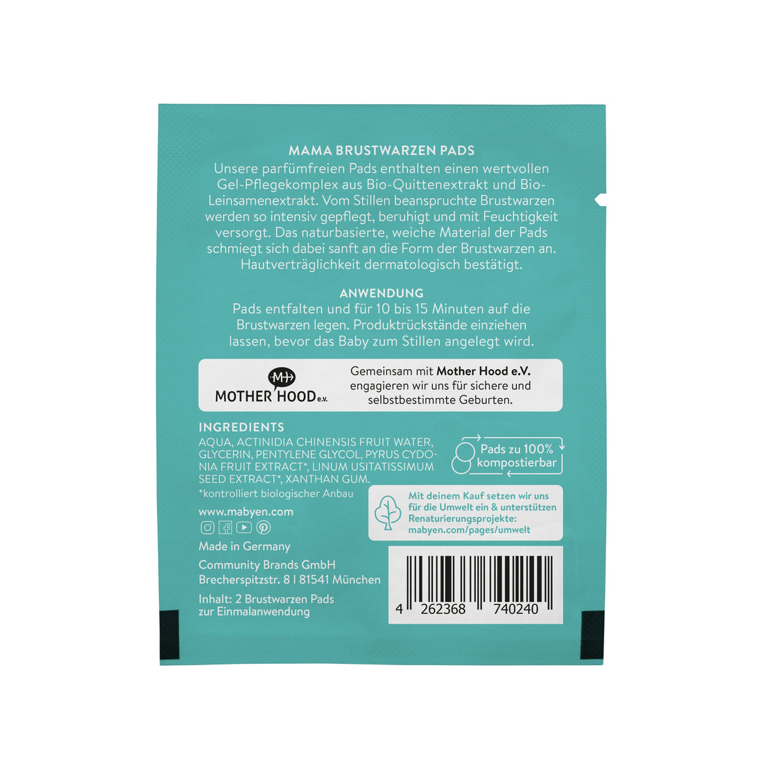 MABYEN Mama Brustwarzenpads Rückseite
