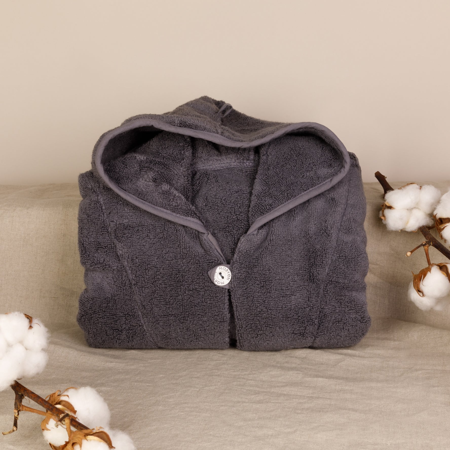 Baby Poncho Bio-Baumwolle dunkelgrau