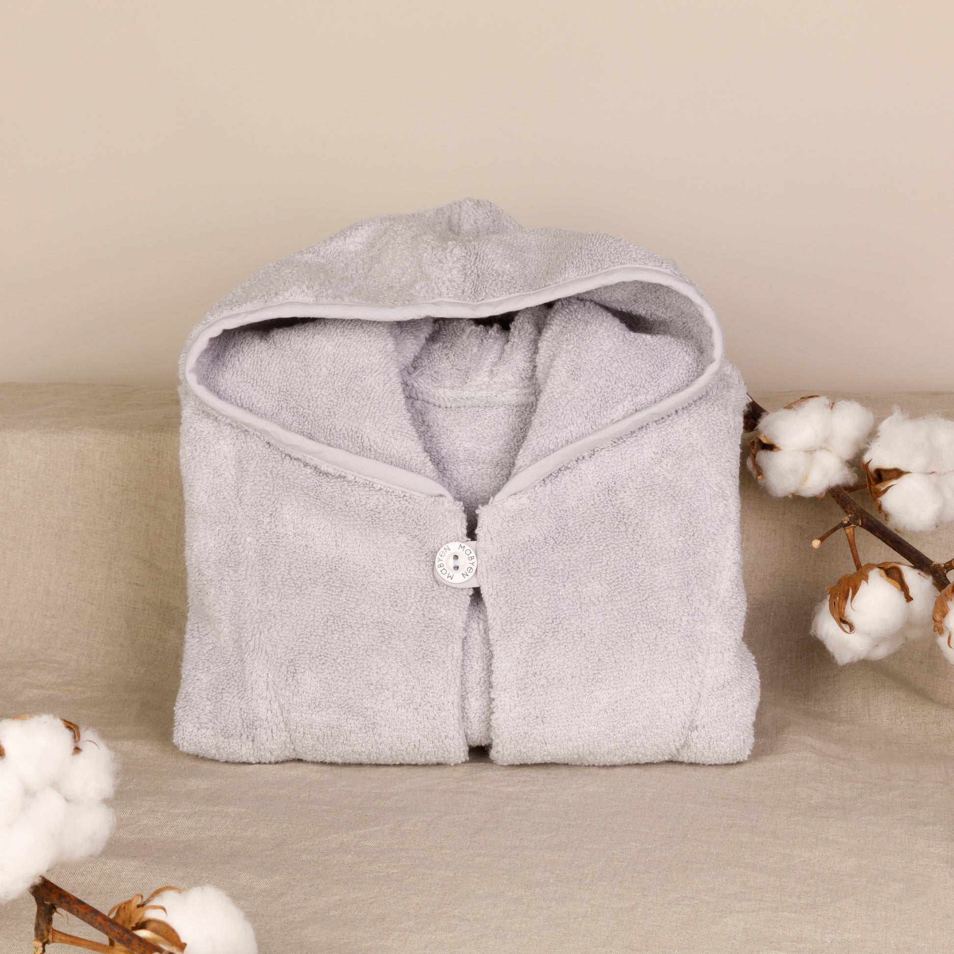 Baby Poncho Bio-Baumwolle hellgrau
