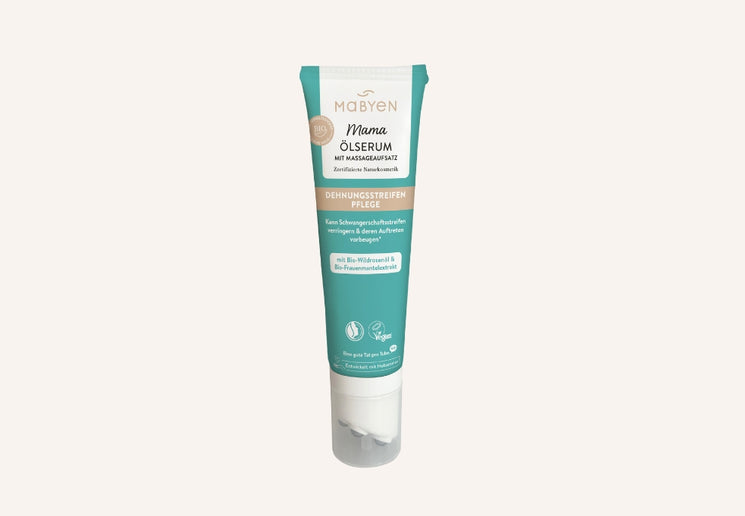 Mama Ölserum mit Massageaufsatz Freisteller