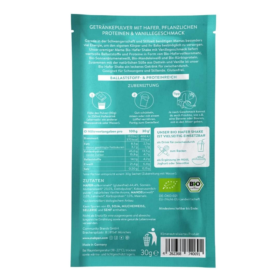 Mama Bio Hafer Shake Vanillegeschmack