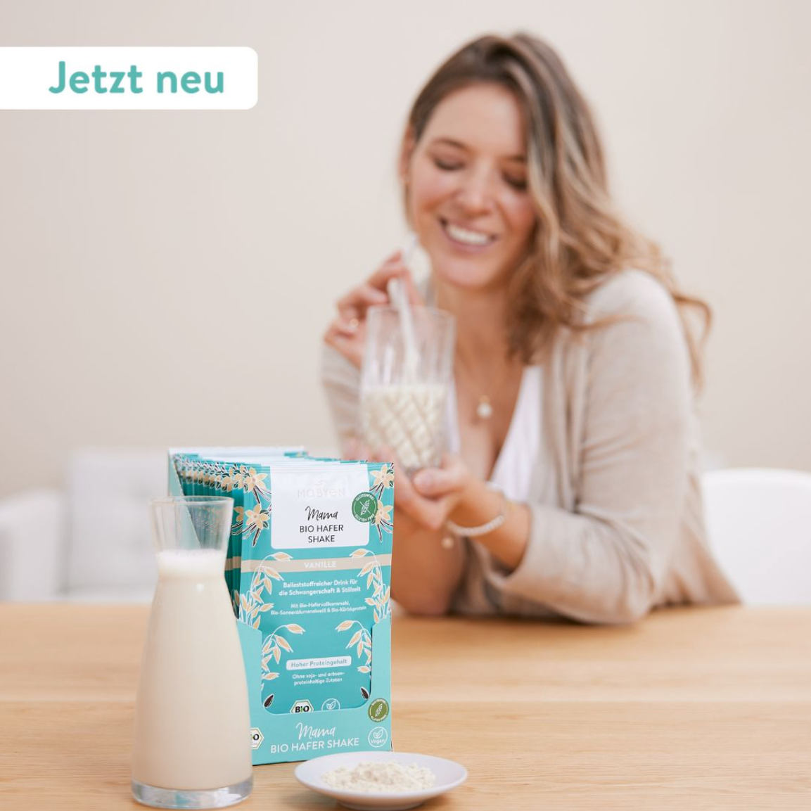 Mama trinkt Mabyen Hafer Shake
