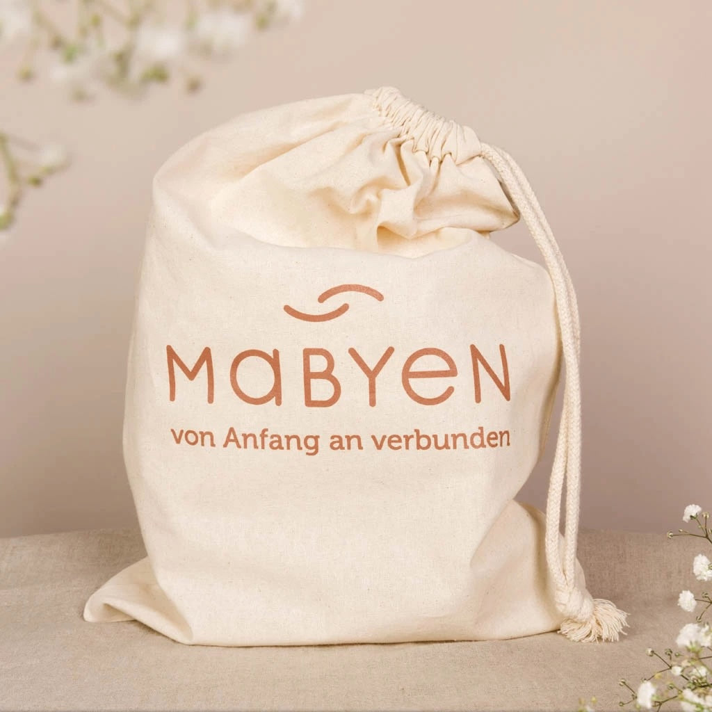 Praktischer Stoffbeutel von Mabyen aus hochwertiger Baumwolle, ideal zur Aufbewahrung von Baby-Pflegeprodukten oder Spielzeug