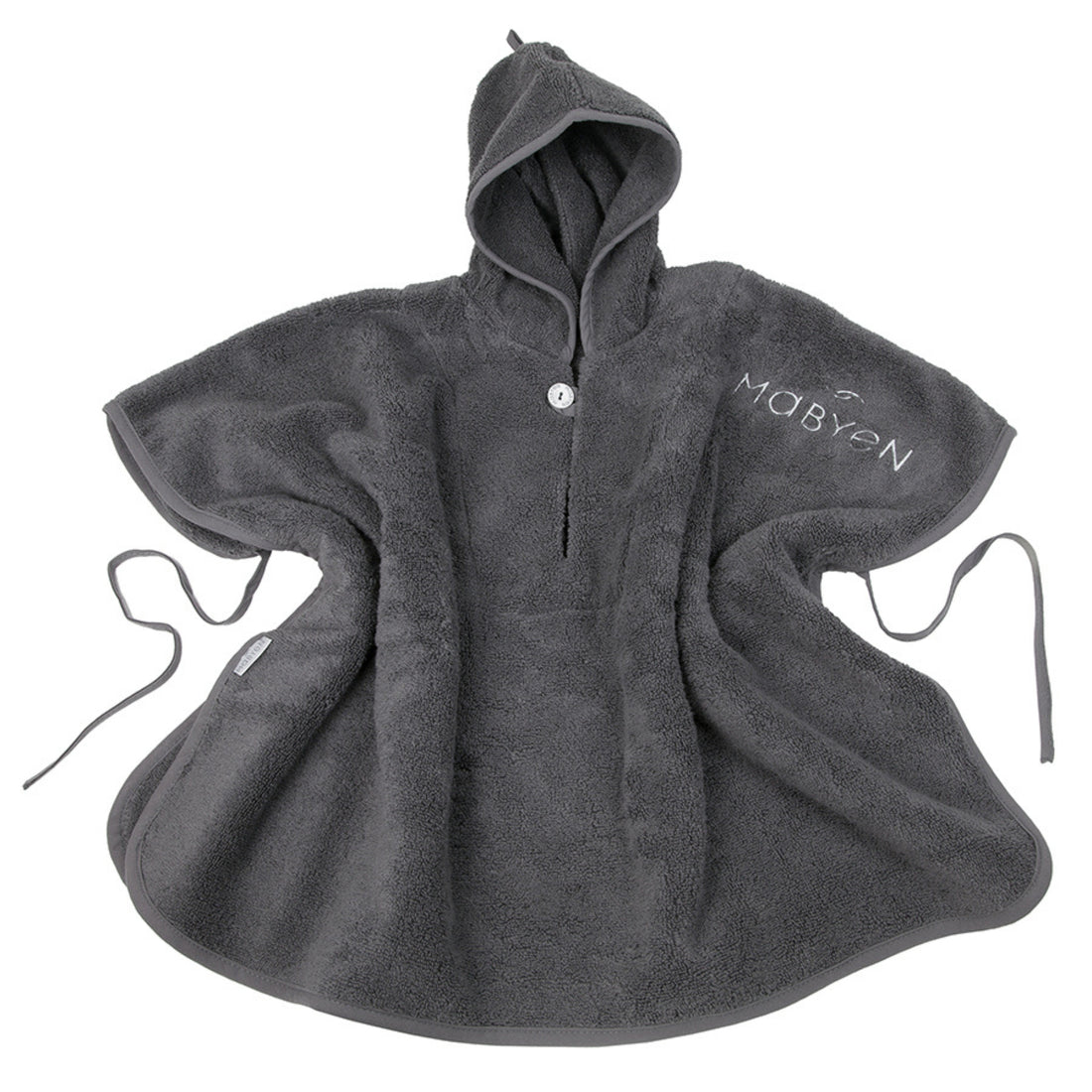 dunkelgrauer Bio-Baumwollte Poncho