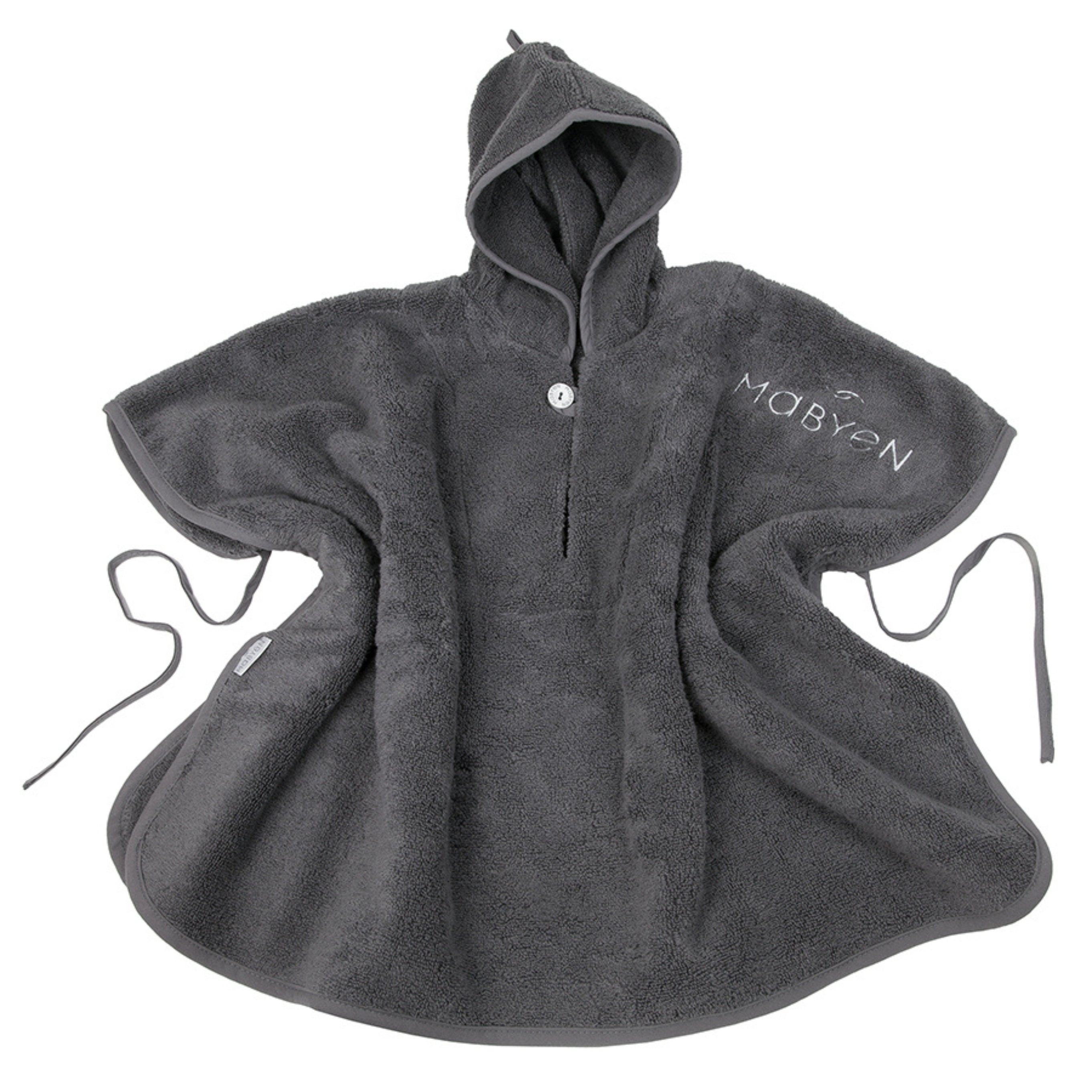 dunkelgrauer Bio-Baumwollte Poncho