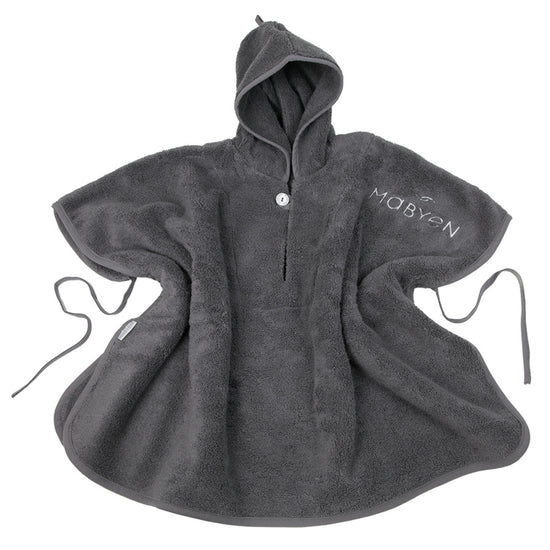 dunkelgrauer Bio-Baumwollte Poncho