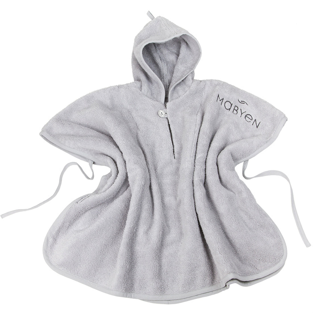 hellgrauer Bio-Baumwolle Poncho