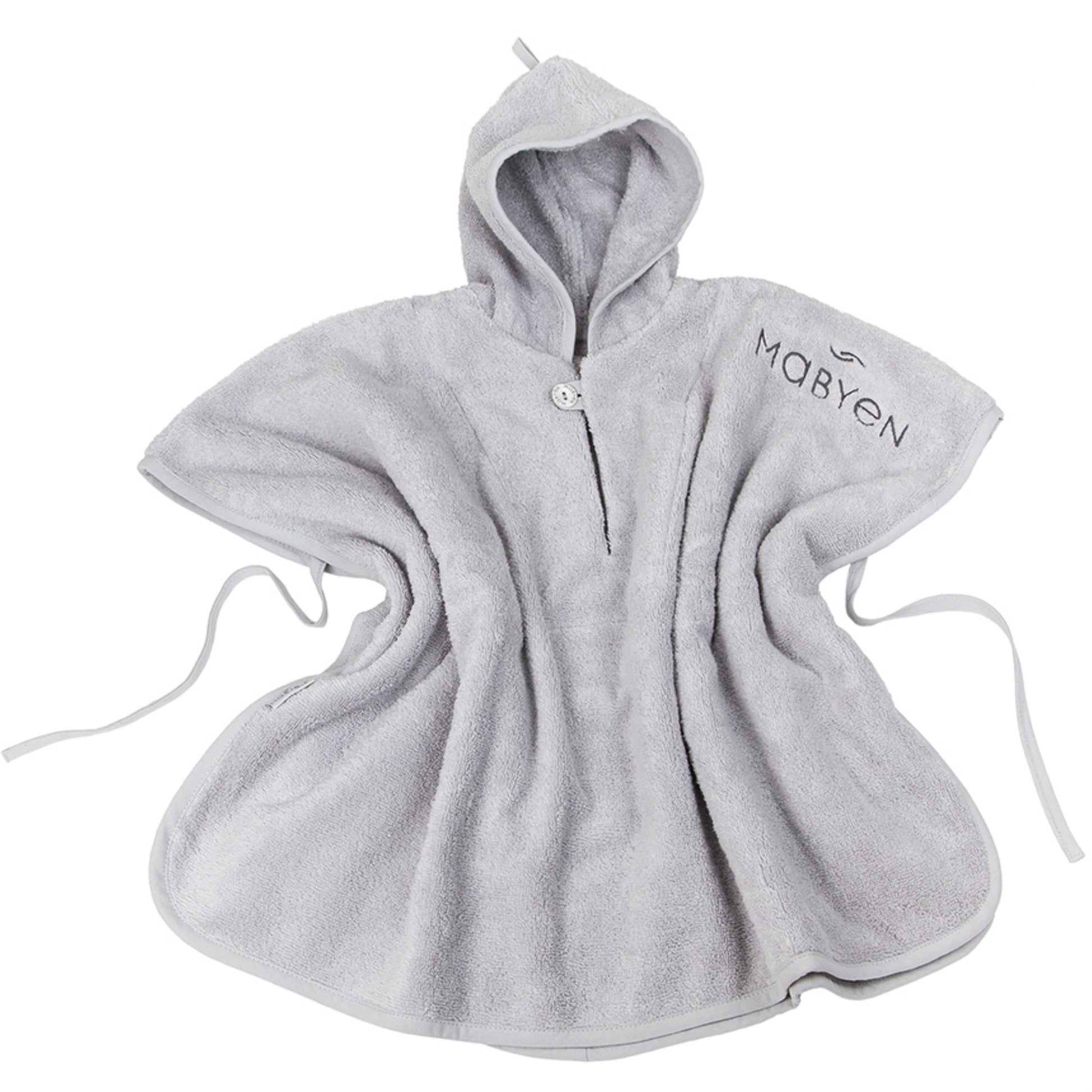 hellgrauer Bio-Baumwolle Poncho