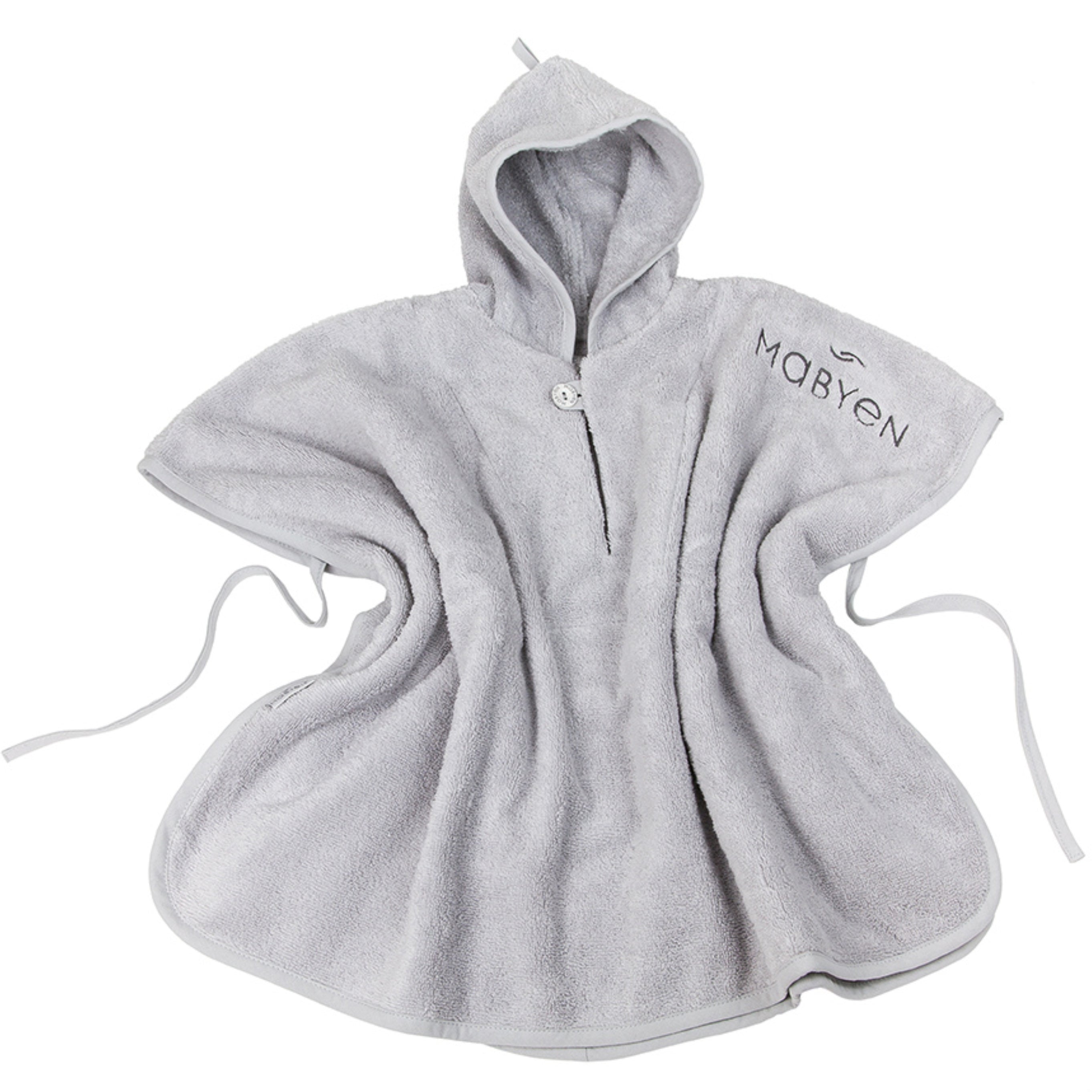 hellgrauer Bio-Baumwolle Poncho