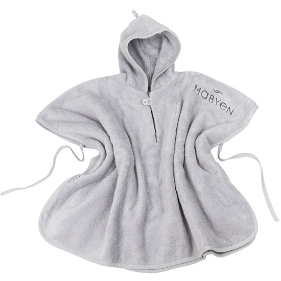 hellgrauer Bio-Baumwolle Poncho